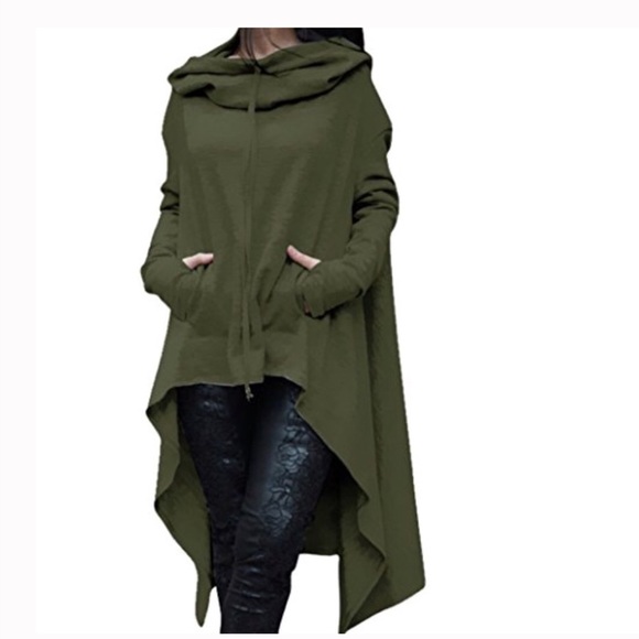 Tops - 🆕Pullover Hooded Olive Top